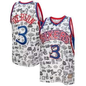 Cool Ottimo Sofisticato Allen Iverson Philadelphia 76ers 1996/97 Swingman Jersey White