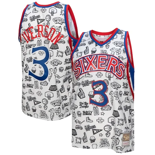 Cool Ottimo Sofisticato Allen Iverson Philadelphia 76ers 1996/97 Swingman Jersey White