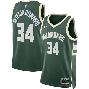 Cool Resistente Giannis Antetokounmpo Milwaukee Bucks Nike Unisex Swingman Jersey Icon Edition Hunter Green/White
