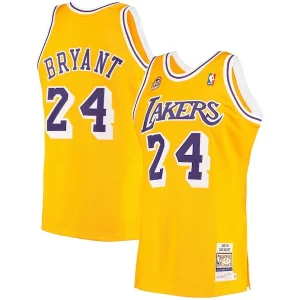 Cool Stupendo Men's Los Angeles Lakers Kobe Bryant Gold 2007 Hardwood Classics Authentic Jersey