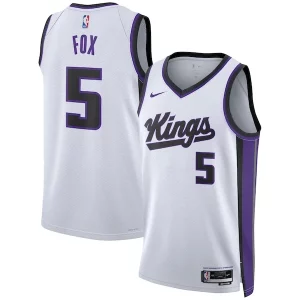 Cool Versatile Stupendo De'Aaron Fox Sacramento Kings Nike Unisex Swingman Jersey Association Edition White/Black