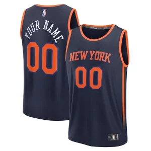 Carino Cool Elegante New York Knicks Custom Fast Break Jersey Navy Statement Edition
