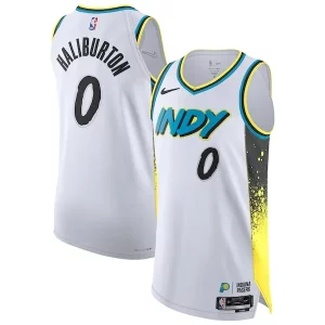 Delizioso Raffinato Ottimo Tyrese Haliburton Indiana Pacers Nike 2024/25 Authentic Player Jersey City Edition White