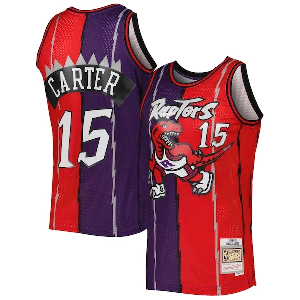 Delizioso Resistente Classico Vince Carter Toronto Raptors Hardwood Classics 1998/99 Split Swingman Jersey Purple/Red
