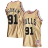 Delizioso Robusto Dennis Rodman Chicago Bulls 75th Anniversary 1997/98 Hardwood Classics Swingman Jersey Gold
