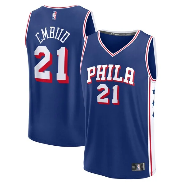 Delizioso Sofisticato Carino Joel Embiid Philadelphia 76ers Fast Break Replica Player Jersey Icon Edition Royal