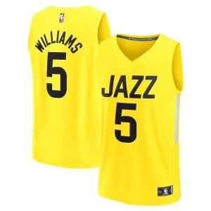 Duraturo Cody Williams Utah Jazz 2024 NBA Draft Fast Break Player Jersey Icon Edition Yellow