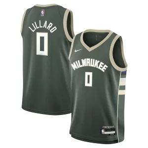 Duraturo Damian Lillard Milwaukee Bucks Nike Youth Swingman Jersey Icon Edition Hunter Green
