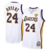 Duraturo Eccezionale Men's Los Angeles Lakers Kobe Bryant White 2009 10 Hardwood Classics Authentic Jersey