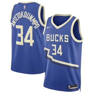 Duraturo Giannis Antetokounmpo Milwaukee Bucks Nike Unisex 2024/25 Swingman Player Jersey City Edition Royal