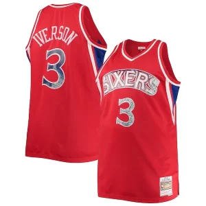 Duraturo Prestigioso Allen Iverson Philadelphia 76ers Big & Tall 1996/97 NBA 75th Anniversary Diamond Swingman Jersey Red