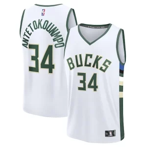 Duraturo Prestigioso Giannis Antetokounmpo Milwaukee Bucks Fast Break Replica Player Jersey Association Edition White