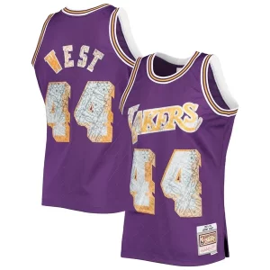 Duraturo Sofisticato Jerry West Los Angeles Lakers 1971/72 Hardwood Classics NBA 75th Anniversary Diamond Swingman Jersey Purple