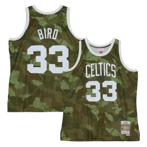Duraturo Sofisticato Larry Bird Boston Celtics Hardwood Classics 1985/86 Ghost Green Swingman Jersey Camo
