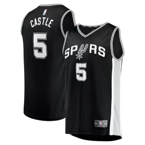 Eccezionale Fantastico Ottimo Stephon Castle San Antonio Spurs 2024 NBA Draft Fast Break Player Jersey Icon Edition Black