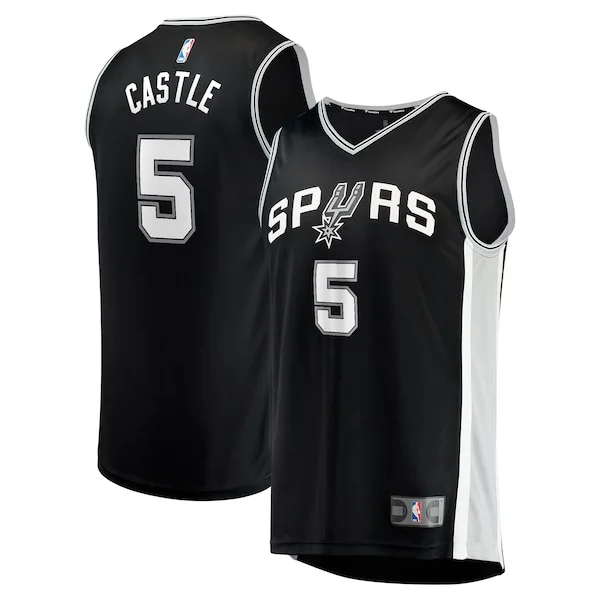 Eccezionale Fantastico Ottimo Stephon Castle San Antonio Spurs 2024 NBA Draft Fast Break Player Jersey Icon Edition Black