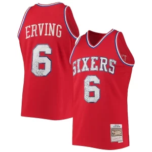 Eccezionale Classico Julius Erving Philadelphia 76ers 1982/83 Hardwood Classics NBA 75th Anniversary Diamond Swingman Jersey Red
