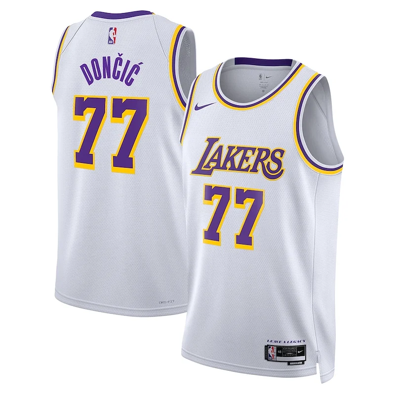 Eccezionale Comodo Gorgeous Luka Dončić Los Angeles Lakers Nike Association Edition Unisex Swingman Jersey White