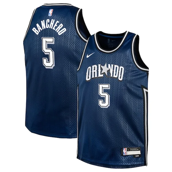 Eccezionale Ottimo Paolo Banchero Orlando Magic Nike Youth Swingman Replica Jersey City Edition Navy