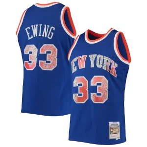 Eccezionale Patrick Ewing New York Knicks 1991/92 Hardwood Classics NBA 75th Anniversary Diamond Swingman Jersey Blue