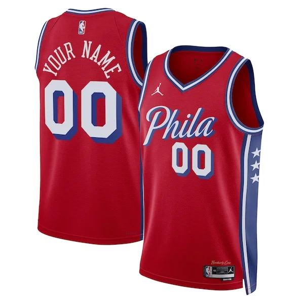 Eccezionale Philadelphia 76ers Jordan Brand Unisex 2022/23 Swingman Custom Jersey Statement Edition Red