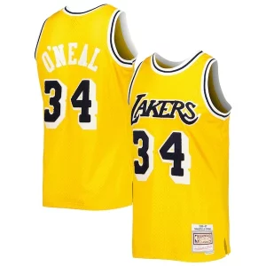 Eccezionale Prestigioso Bellissimo Shaquille O'Neal Los Angeles Lakers 1996/97 Hardwood Classics Off Court Swingman Jersey Yellow
