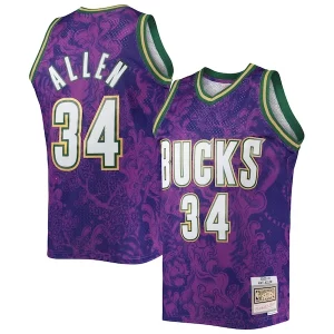 Eccezionale Ray Allen Milwaukee Bucks Hardwood Classics 2000/01 Lunar New Year Swingman Jersey Purple