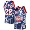 Eccezionale Splendido Clyde Drexler Houston Rockets 1996/97 Hardwood Classics Marble Swingman Jersey Navy