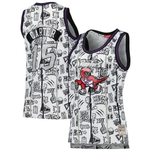 Eccezionale Trendy Carino Vince Carter Toronto Raptors Women's 1998 Doodle Swingman Jersey White