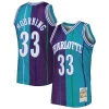 Elegante Alonzo Mourning Charlotte Hornets Hardwood Classics 1992/93 Split Swingman Jersey Teal/Purple