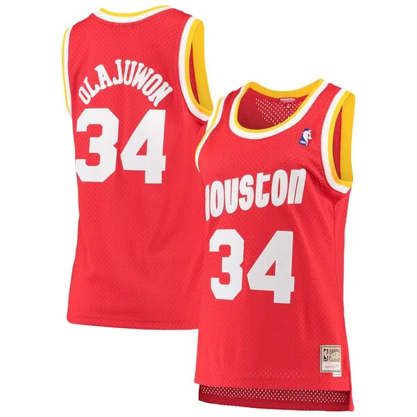 Elegante Incantevole Delizioso Hakeem Olajuwon Houston Rockets Women's 1993/94 Hardwood Classics Swingman Jersey Red/Navy