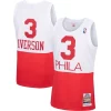 Elegante Lussuoso Allen Iverson Philadelphia 76ers 2003/04 Hardwood Classics Authentic Jersey White/Black/Red