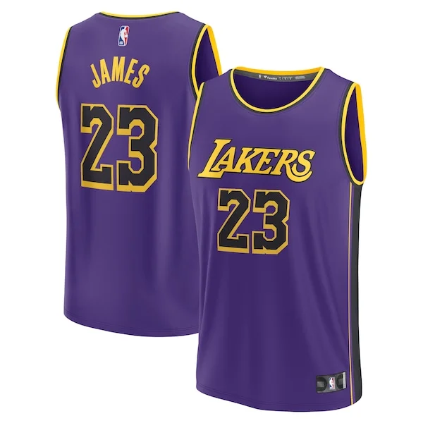 Elegante Pratico Duraturo LeBron James Los Angeles Lakers 2022/23 Fast Break Replica Jersey Statement Edition Purple