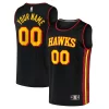 Elegante Pratico Moderno Atlanta Hawks Youth Custom Fast Break Replica Jersey Black Statement Edition