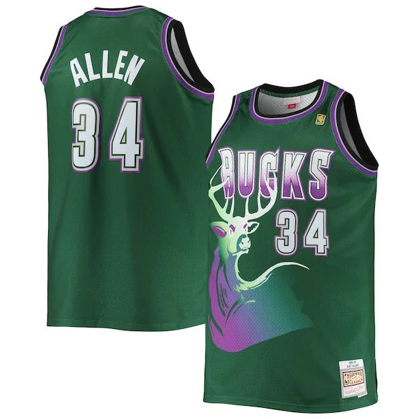 Elegante Ray Allen Milwaukee Bucks Big & Tall 1996/97 Hardwood Classics Swingman Jersey Hunter Green