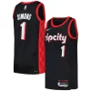 Fantastico Attraente Anfernee Simons Portland Trail Blazers Nike Swingman Player Jersey City Edition Black/Red