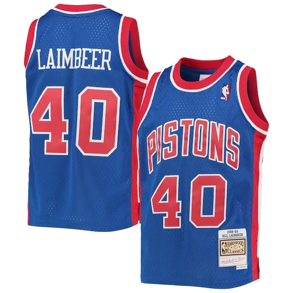 Fantastico Cool Bill Laimbeer Detroit Pistons Youth 1988/89 Hardwood Classics Swingman Jersey Blue