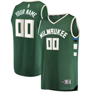 Fantastico Meraviglioso Robusto Milwaukee Bucks Youth Fast Break Custom Replica Jersey Hunter Green Icon Edition