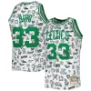 Fantastico Stupendo Larry Bird Boston Celtics 1985/86 Hardwood Classics Doodle Swingman Jersey White