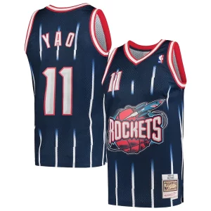 Fantastico Yao Ming Houston Rockets Hardwood Classics 2002 03 Swingman Jersey Navy