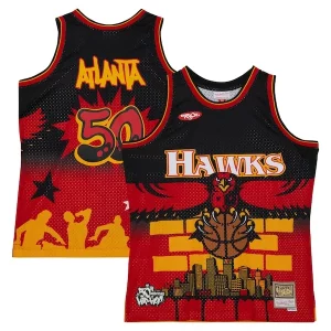 Fascinante Atlanta Hawks x Tats Cru Hardwood Classics Fashion Jersey Black