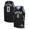 Fascinante Damian Lillard Milwaukee Bucks Jordan Brand Youth Swingman Jersey Statement Edition Black