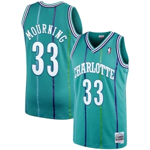 Fascinante Incantevole Resistente Alonzo Mourning Charlotte Hornets 1992/93 Hardwood Classics Swingman Jersey Teal