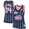 Fascinante Magnifico Meraviglioso Hakeem Olajuwon Houston Rockets Women's Hardwood Classics Swingman Jersey Navy/Red