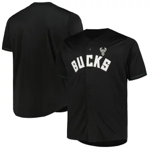 Fascinante Raffinato Moderno Milwaukee Bucks Profile Big & Tall Pop Jersey Black