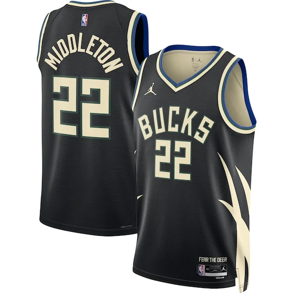 Fascinante Splendido Robusto Khris Middleton Milwaukee Bucks Jordan Brand Unisex Swingman Jersey Statement Edition Black