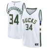 Duraturo Trendy Giannis Antetokounmpo Milwaukee Bucks Fast Break Replica Player Jersey Association Edition White