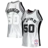 Gorgeous David Robinson San Antonio Spurs 1998/99 Hardwood Classics 75th Anniversary Swingman Jersey Platinum