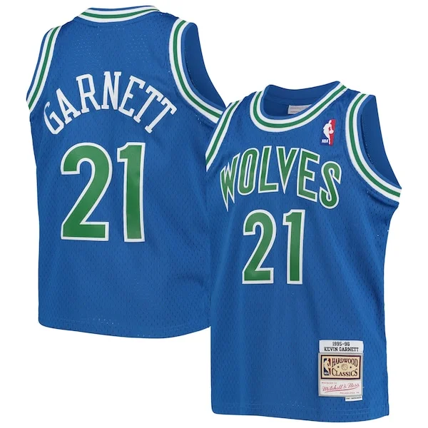 Gorgeous Duraturo Cool Kevin Garnett Minnesota Timberwolves Youth 1995 96 Hardwood Classics Swingman Jersey Blue