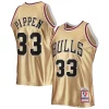 Gorgeous Magnifico Carino Scottie Pippen Chicago Bulls 75th Anniversary 1997/98 Hardwood Classics Swingman Jersey Gold